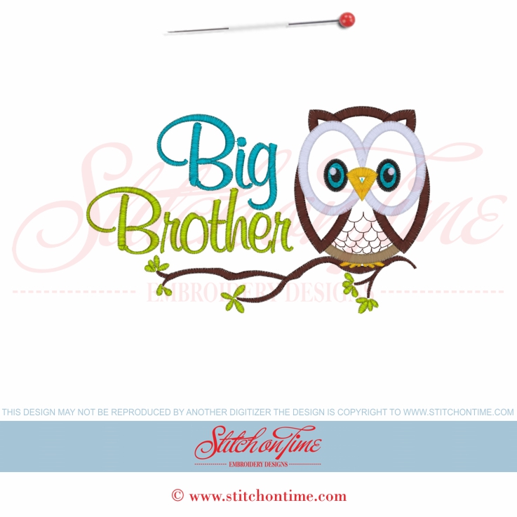 6006 Sayings : Big Brother Owl Applique 5x7