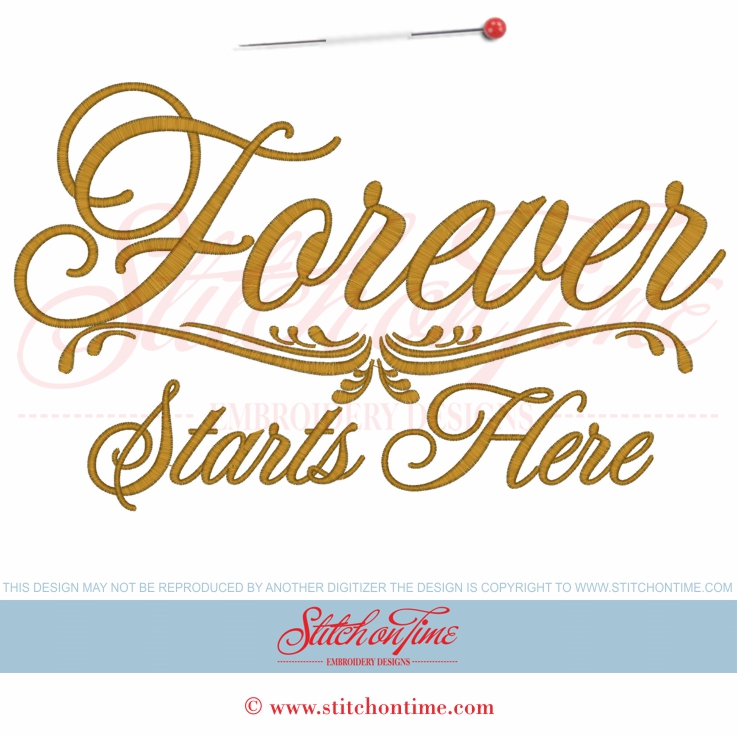 6054 Sayings : Forever Starts Here 6x10