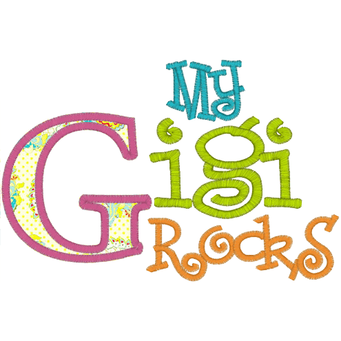 Sayings (A612) Gigi Rocks Applique 5x7