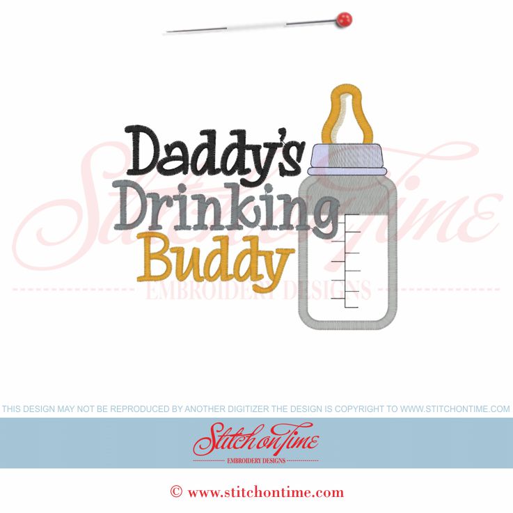 6121 Sayings : Daddy's Drinking Buddy Applique 5x7