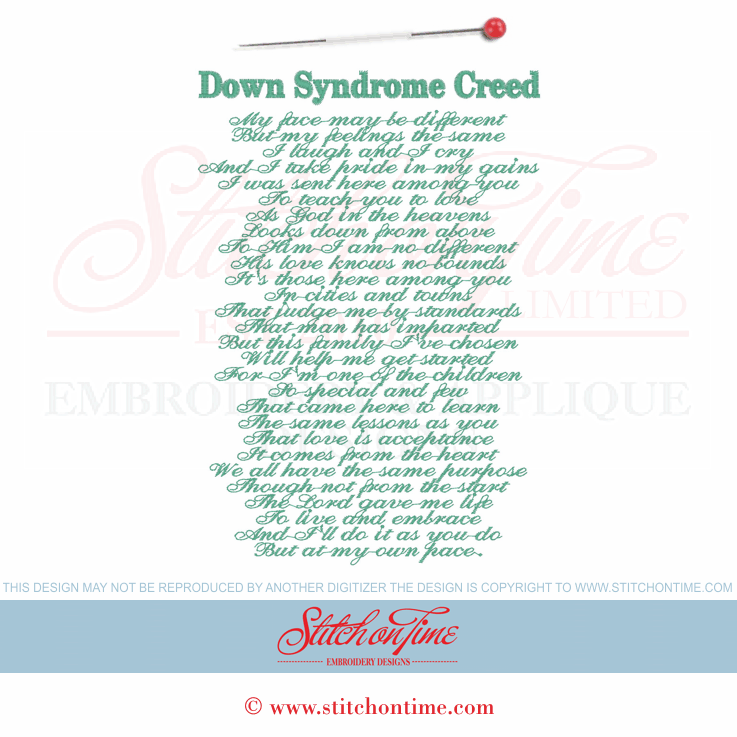 6148 Sayings : Down Syndrome Creed 5x7