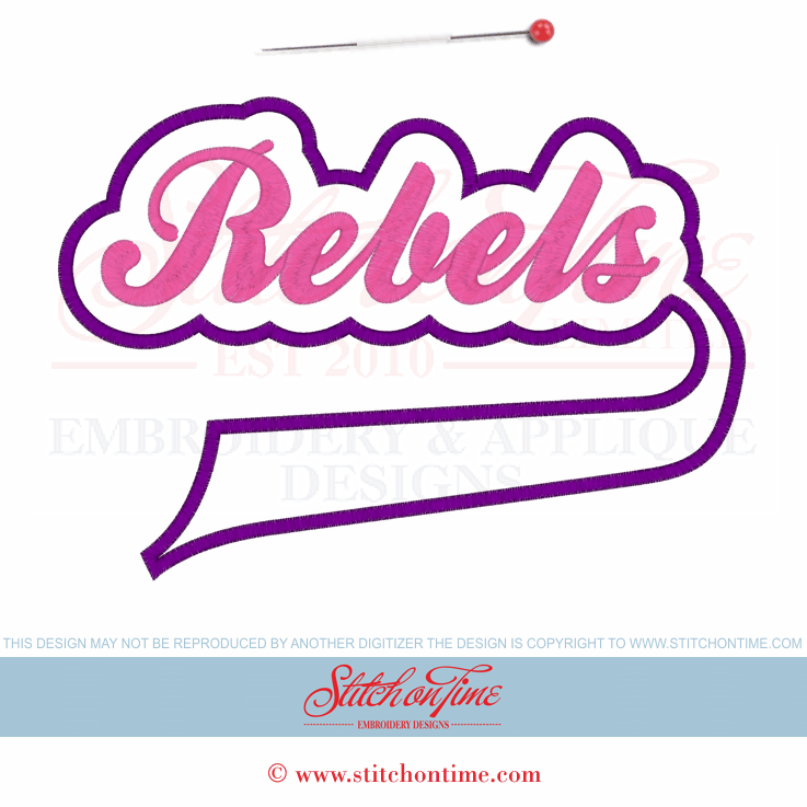 6179 Sayings : Rebels Applique 6x10