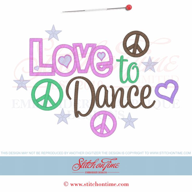 6205 Sayings : Love To Dance Applique 6x10