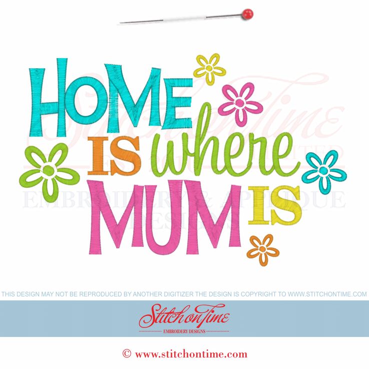 6209 Sayings : Home Is Where Mum Is 6x10