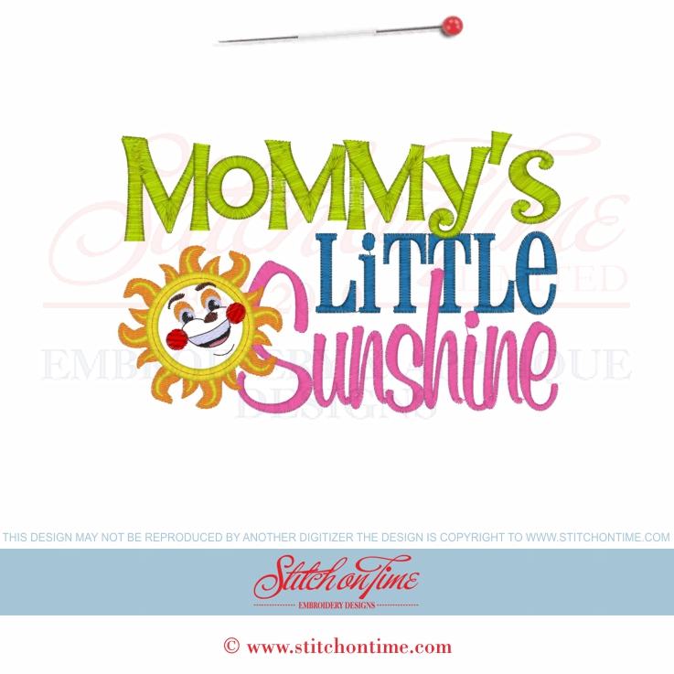 6218 Sayings : Mommy's Little Sunshine Applique 5x7
