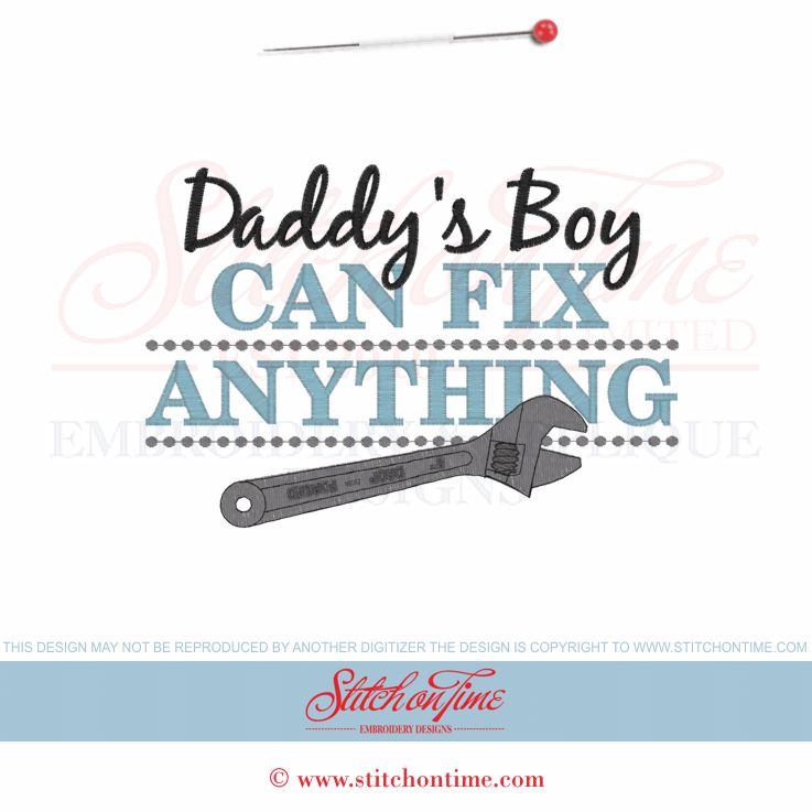 6243 Sayings : Daddy's Boy Can Fix Anything 5x7