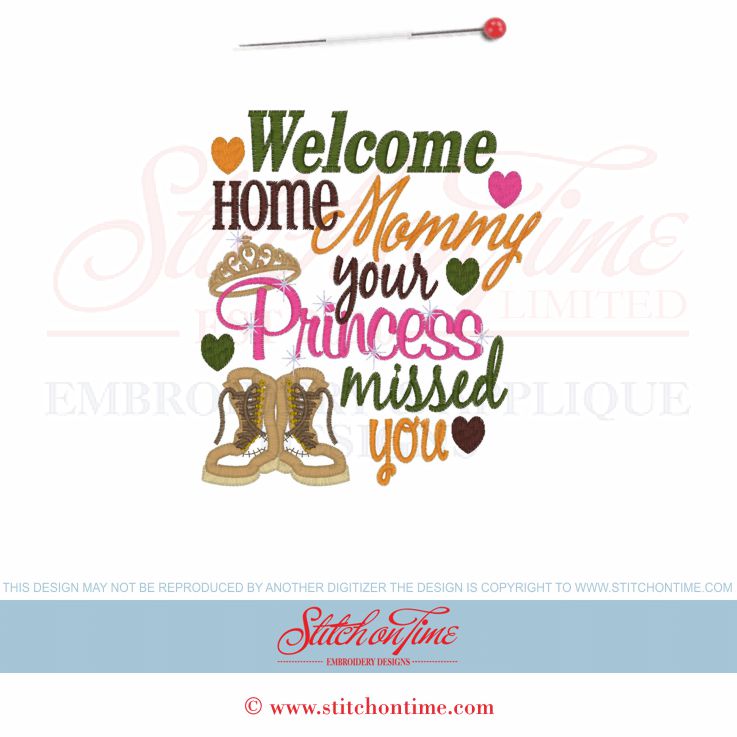 6247 Sayings : Welcome Home Mommy Applique 5x7