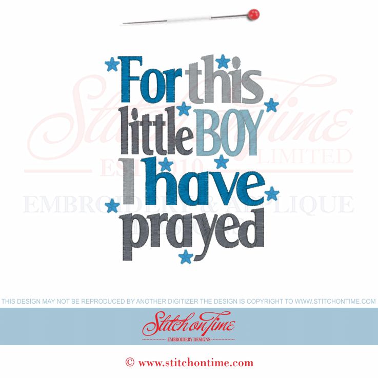 6261 Sayings : For This Little Boy I Have Prayed 5x7