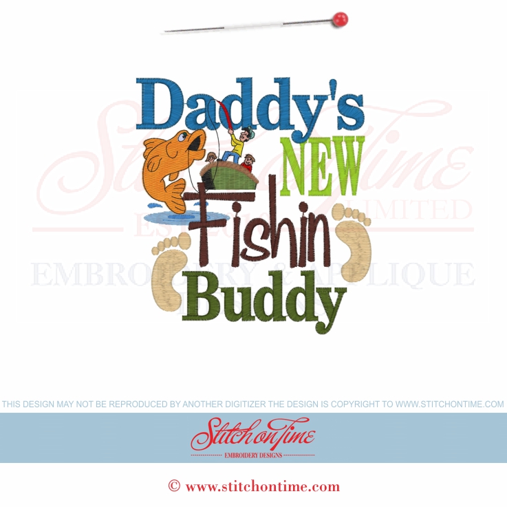 6301 Sayings : Daddy's New Fishin Buddy 5x7