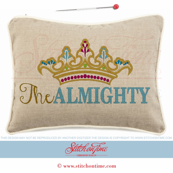6334 Sayings : The Almighty Applique 6x10