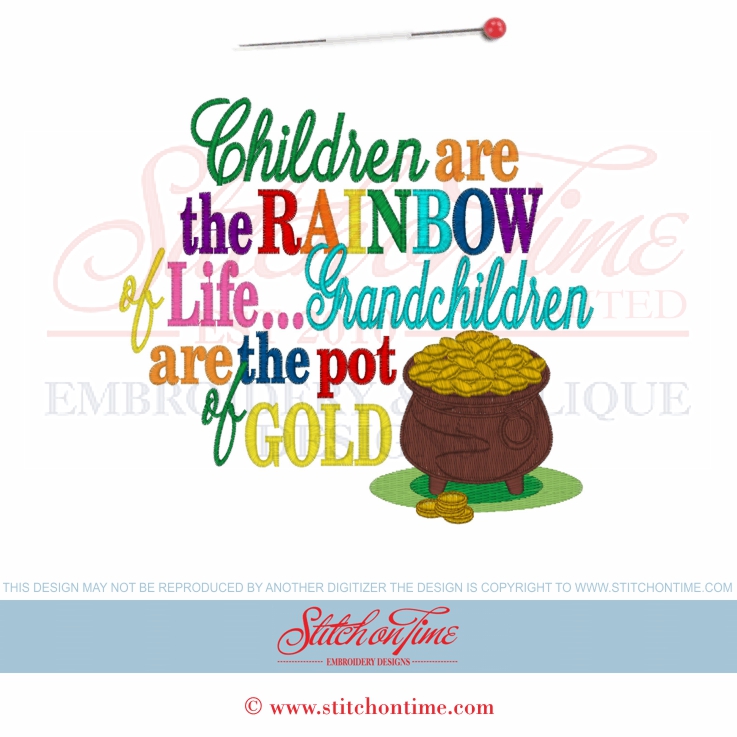 6426 Sayings : Children are The Rainbow of Life 2 Hoop Sizes