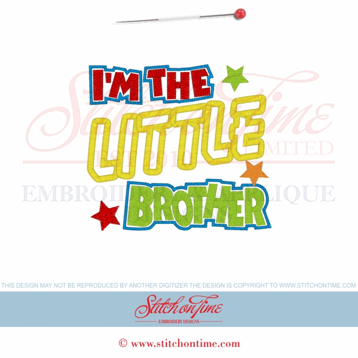 6444 Sayings : I'm The Little Brother Applique 5x7