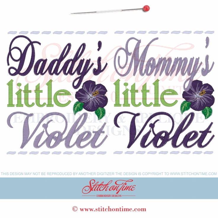 6581 Sayings : Daddy's / Mommy's Little Violet 2 Files 5x7