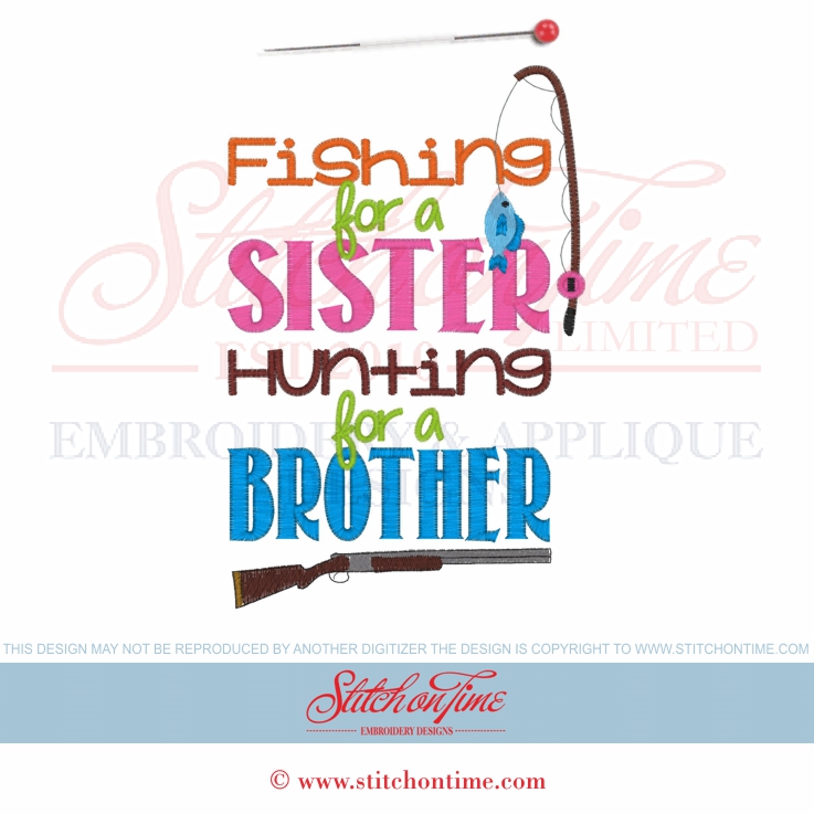 6603 Sayings : Fishing For A Sister Hunting For A Brother 5x7