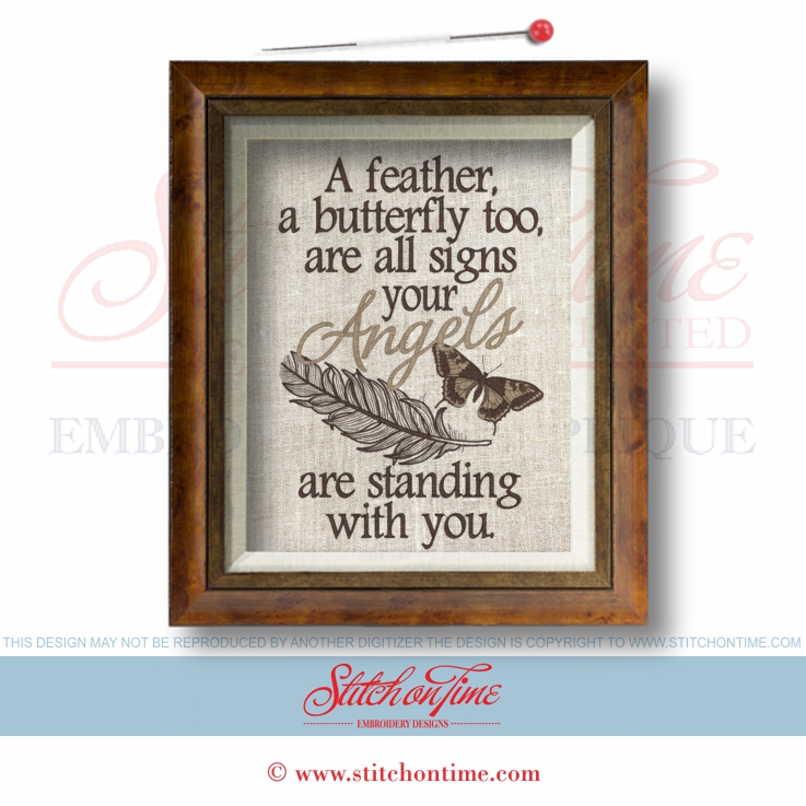 6606 Sayings : Feather & Butterfly Verse 3 Hoop Sizes Inc.