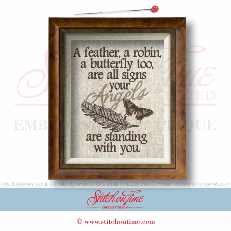 6607 Sayings : Feather, Robin & Butterfly Verse 3 Hoop Sizes Inc