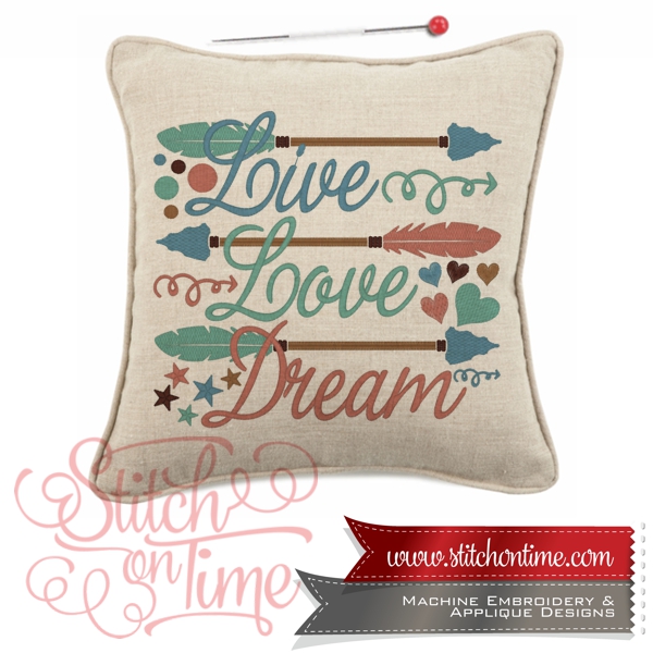 6616 Sayings : Live Love Dream 4 Hoop Sizes