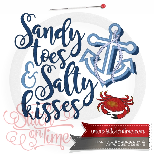 6741 Sayings : Sandy Toes & Salty Kisses Applique