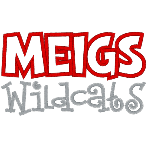 Sayings (A711) MEIGS Wildcats Applique 5x7