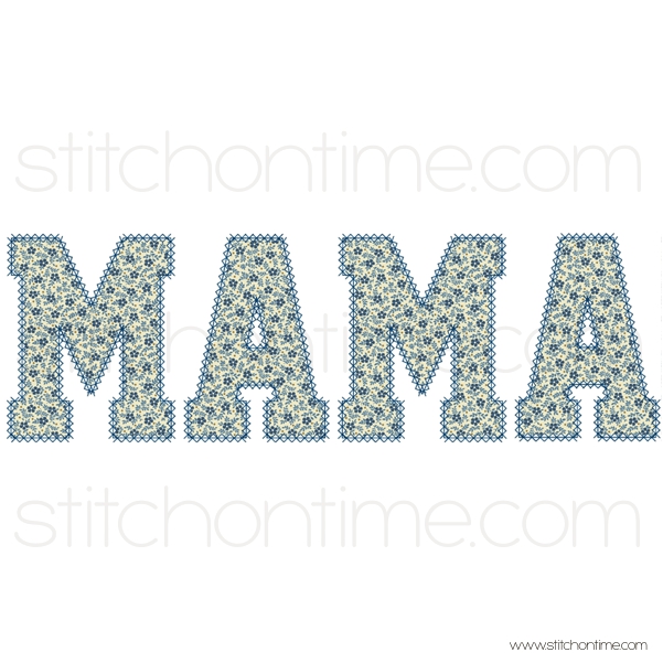 7188 Sayings : Athletic Font Mama Applique