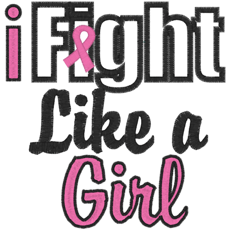 Sayings (A739) Fight Like a Girl Applique 5x7