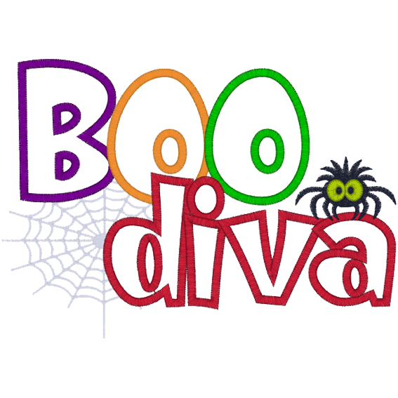 Sayings (A777) BOO DIVA Applique 6x10