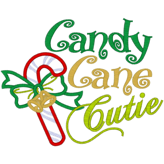 Sayings (A805) candy Cane Cutie Applique 6x10