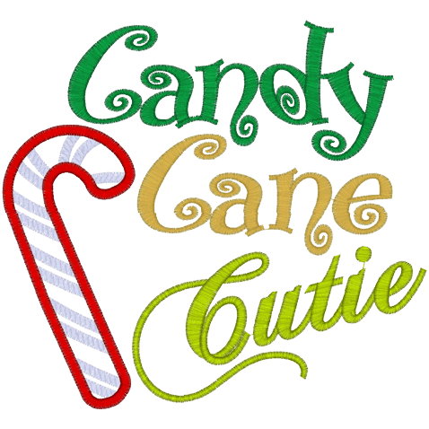 Sayings (A808) candy Cane Cutie Applique 5x7