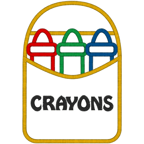 School  (A16) Crayons Applique 5x7