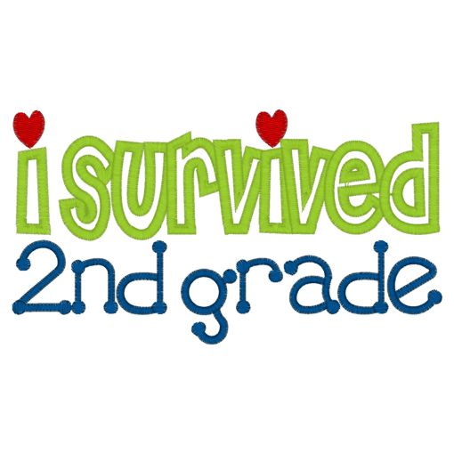 School (25) I Survived 2nd Grade Applique 5x7