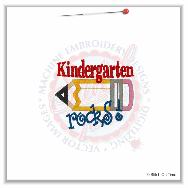 40 School : Kindergarten Rocks Applique 4x4