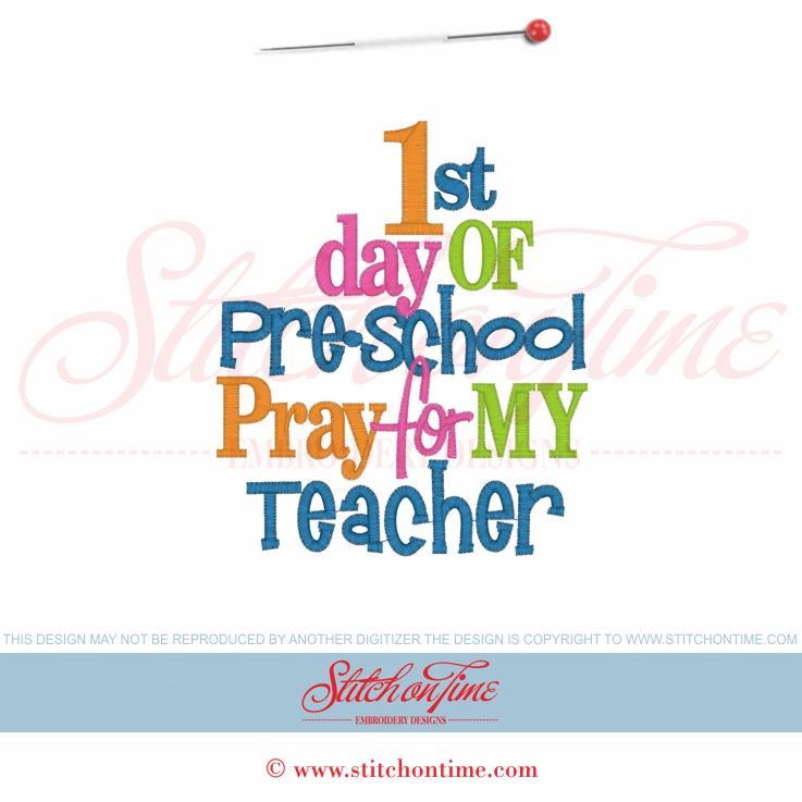 58 School : 1st Day Of Pre-School Pray For My Teacher 5x7
