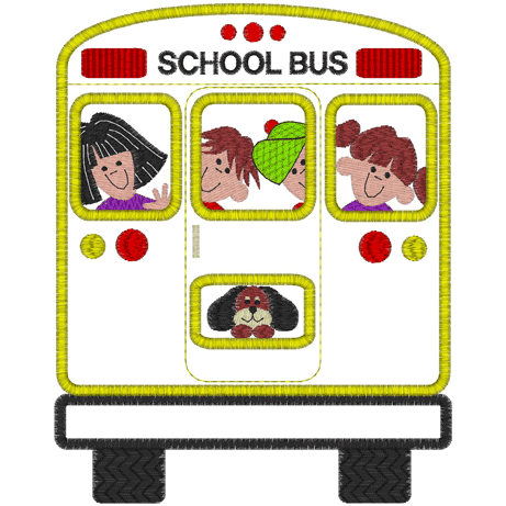 School Bus (A1) School Bus Applique 5x7