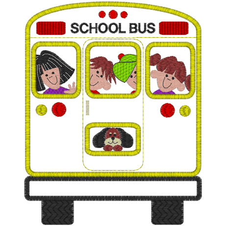 School Bus (A2) School Bus Applique 6x10 School Bus (A2) School Bus Applique 6x10