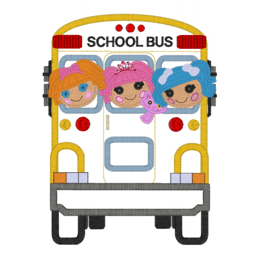 School Bus (20) School Bus Applique 5x7