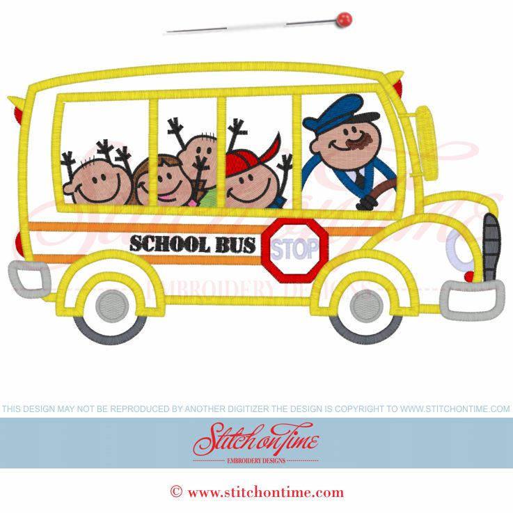 26 School Bus : School Bus Applique 6x10