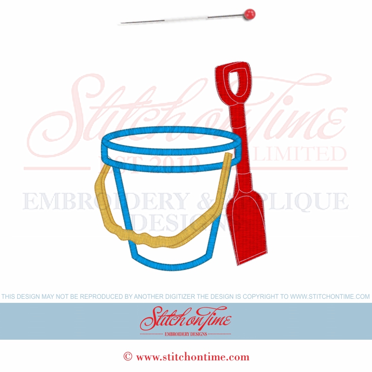 110 Sea Life : Bucket & Spade Applique 5x7