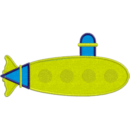 Sea Life (A5) Submarine Applique 5x7