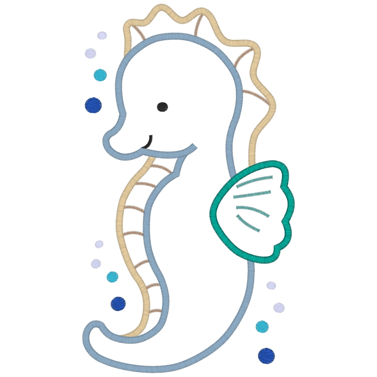 Sea Life (99) Sea Horse Applique 5x7