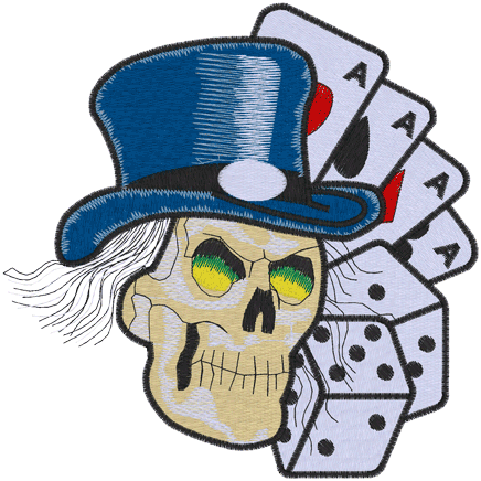 Skulls (A22) Skull card and dice 6x10
