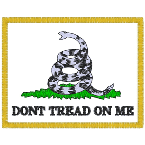 Snakes (A1) Snake Don't Tread on Me Applique 4x4