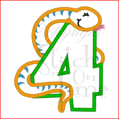 Snakes (8) Snake around 4 Applique 5x7