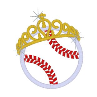 Softball (5) Baseball/Softball Princess Crown Applique 4x4