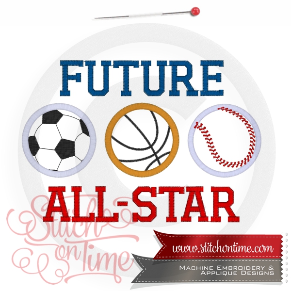 3 Sports : Future All-Star Applique 5x7