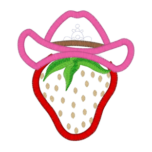 Strawberry (5) Cowboy Hat Applique 4x4