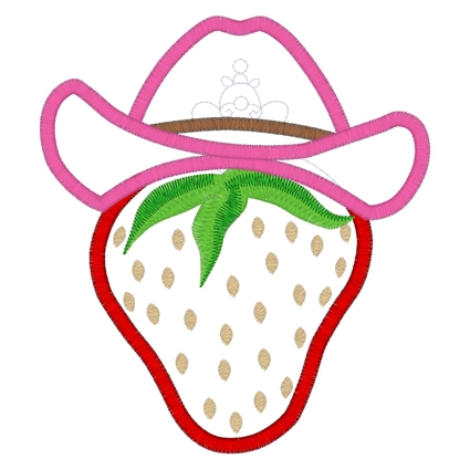 Strawberry (6) Cowboy Hat Applique 5x7