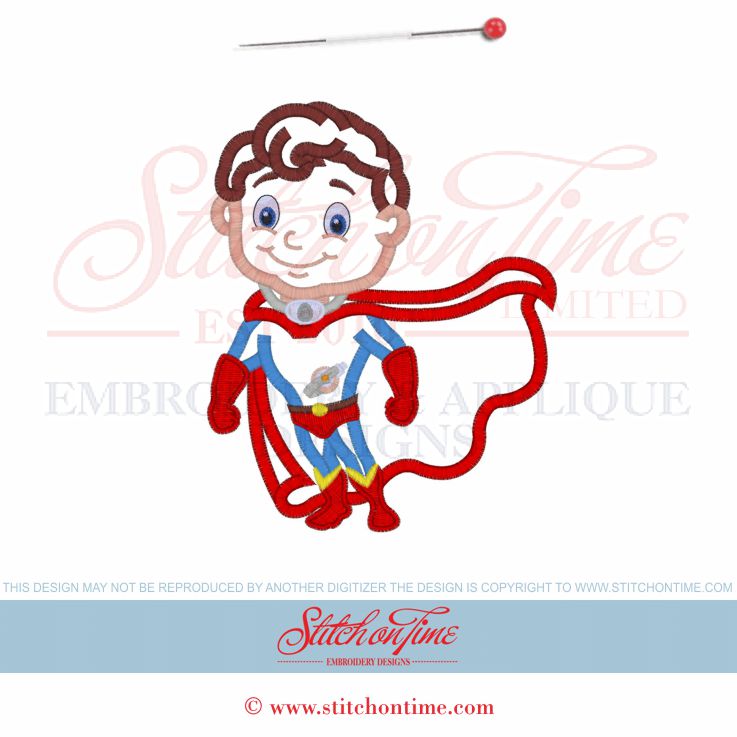 4 Superhero : With Trach and G Tube Applique 5x7