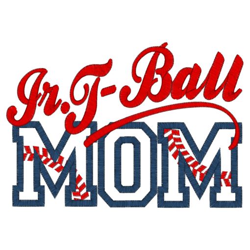 T-Ball (4) Jr.T-Ball Mom Applique 5x7