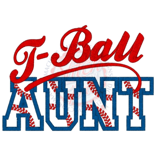 T-Ball (7) T-Ball Aunt Applique 5x7