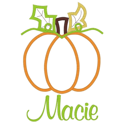 Thanksgiving (24) Pumpkin Macie Applique 5x7